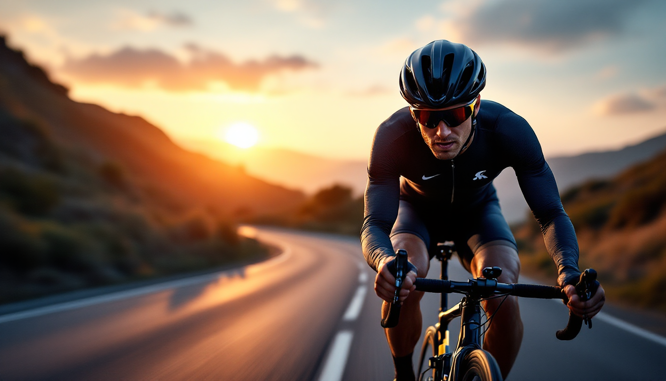 한계에 도전하는 사이클리스트의 실사 이미지
