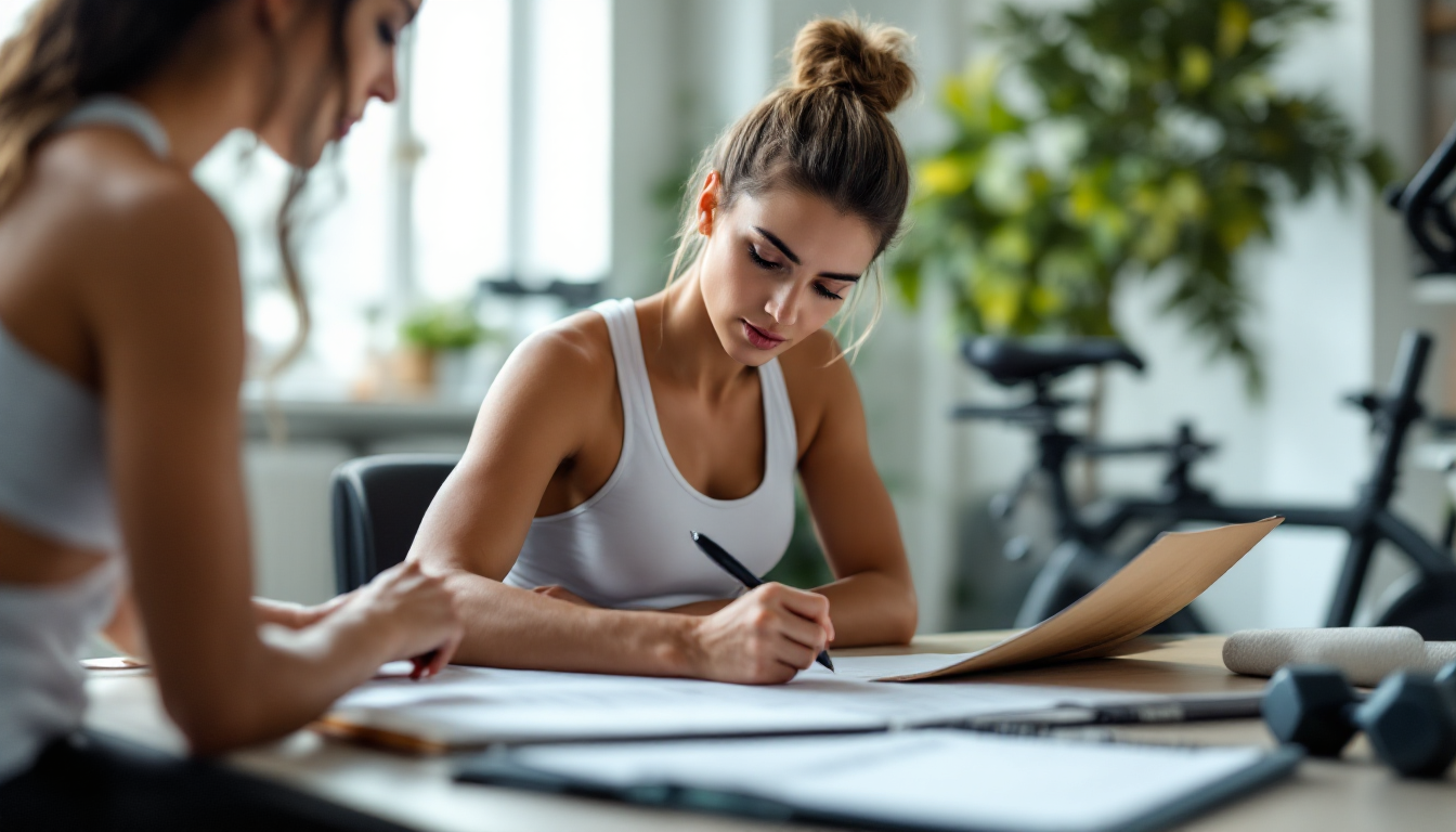 꾸준한 실내 사이클 훈련 계획을 기록하는 모습