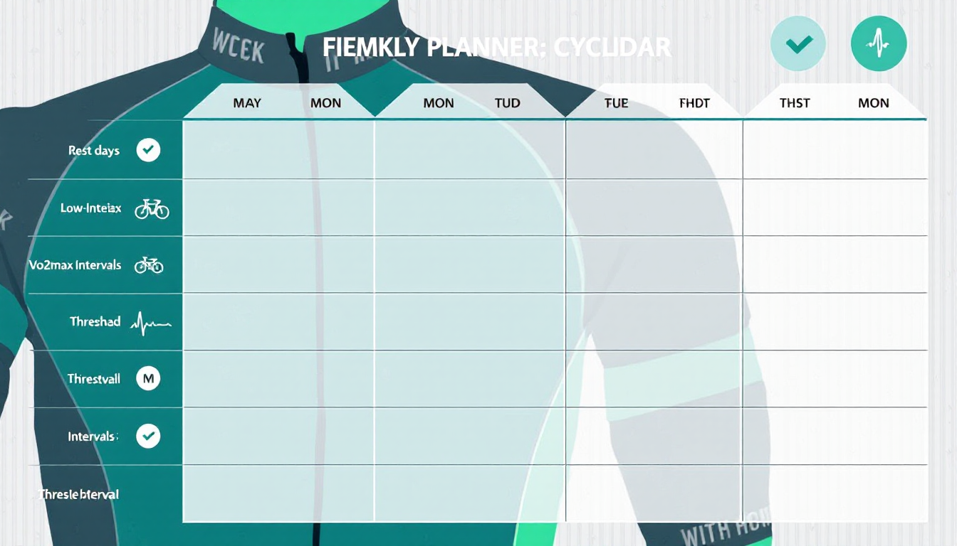 초급 및 중급자를 위한 주간 훈련 프로그램 계획표 이미지